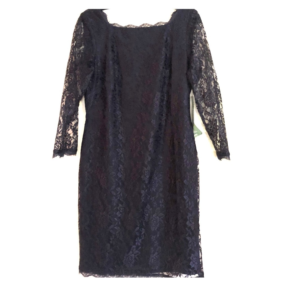 Navy Blue Lace Dress